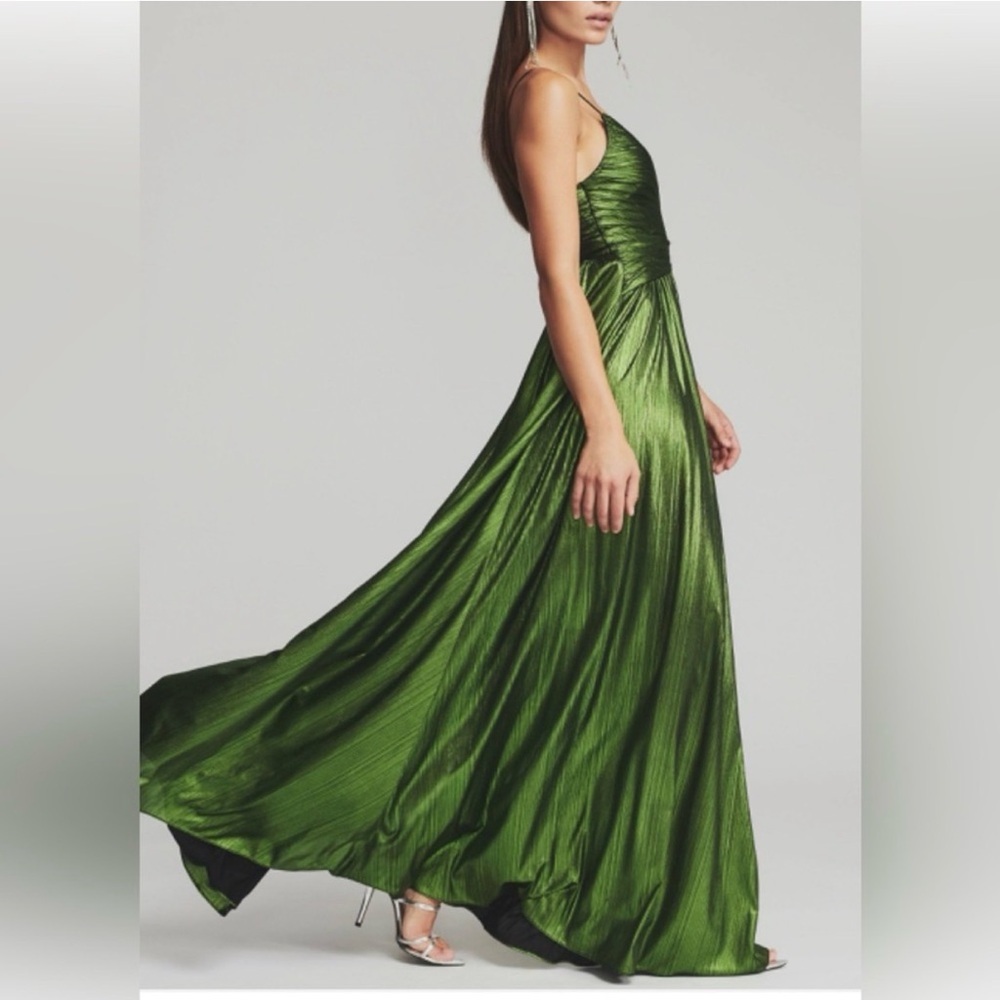 Retrofete Doss Metallic Green Maxi Formal Dress - Picture 9 of 13